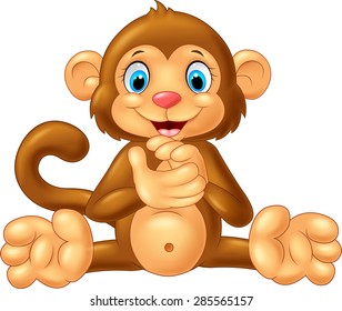 Cartoon Monkey Clapping Hand