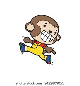 caricatura mono cómic doodle ilustrador vector aislado en fondo blanco