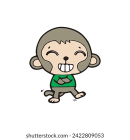 caricatura mono cómic doodle ilustrador vector aislado en fondo blanco