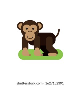 
cartoon monkey. flat design. vector
