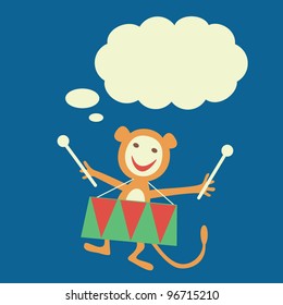 Cartoon monkey greeting card