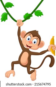 Cartoon monkey hanging 