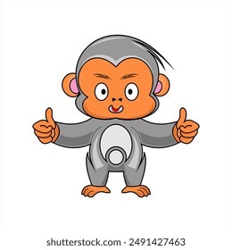 a cartoon monkey with a happy expression