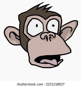 cartoon monkey head avatar, vector texture