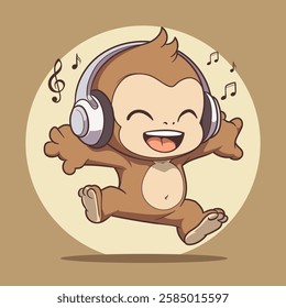 cartoon monkey mascot for music festival