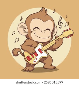 cartoon monkey mascot for music festival