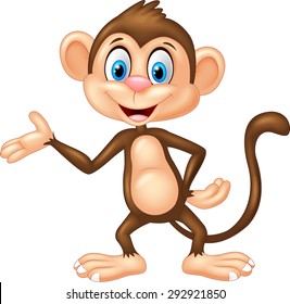 Cartoon monkey presenting