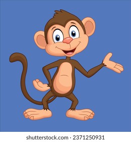 Cartoon monkey presenting character design illustration
