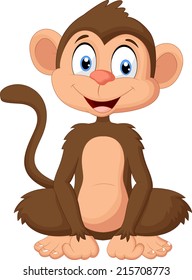 Cartoon monkey sitting