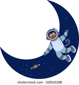 cartoon monkey in space