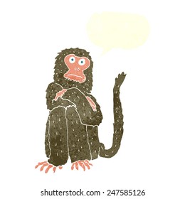 cartoon monkey with speech bubble