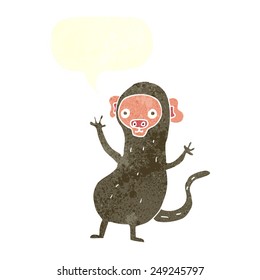 cartoon monkey with speech bubble