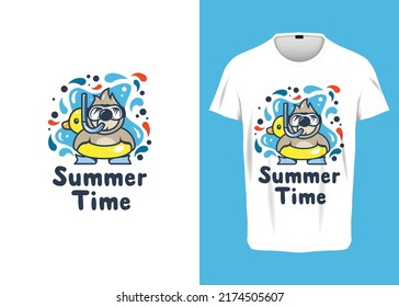 cartoon monkey summer Vector Illustration for tshirt prints, posters, apparel, and other uses