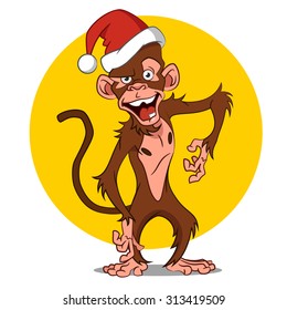 cartoon monkey. Vector.