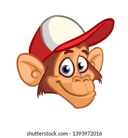 Cartoon monkey. Vector happy chimpanzee Illustration