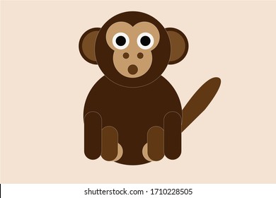 Cartoon Monkey vector illustration design with shapes