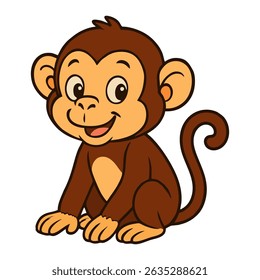 cartoon monkey vector illustration isolated