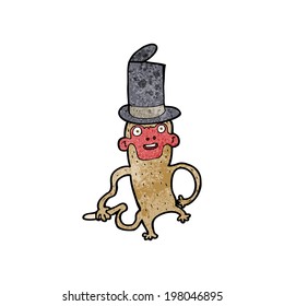 cartoon monkey wearing top hat