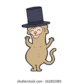 cartoon monkey wearing top hat