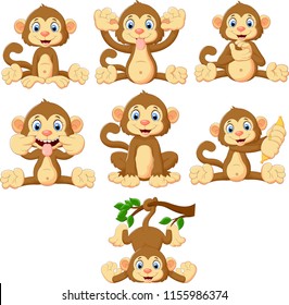 Cartoon monkeys collection set