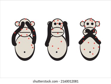 cartoon with monkeys that are covered in pox