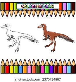 Cartoon Mononykus for coloring book