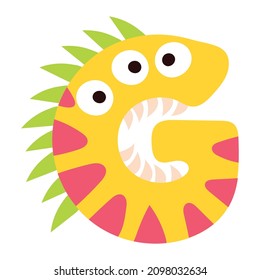 Cartoon monster alphabet illustration for all purposes with cute monster shape