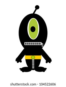 cartoon monster with antenna