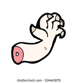 brazo monstruo de dibujos animados