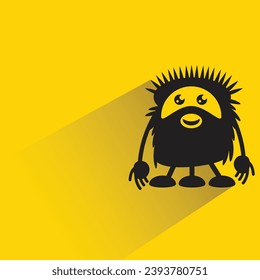 cartoon monster avatar with shadow on yellow background
