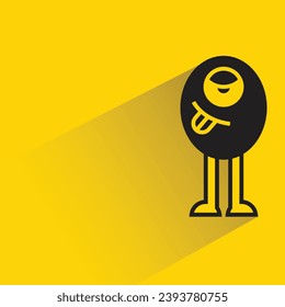 cartoon monster avatar with shadow on yellow background