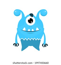 Cartoon Monster with big eye,vector cartoon,alien monster illustration,isolated on white background.