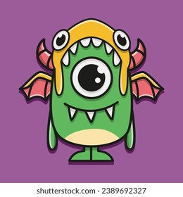 Cartoon monster Character design for logo, sticker, mascot and more