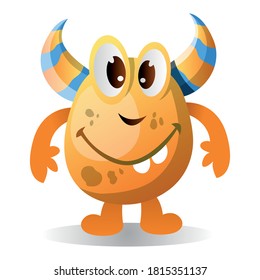 Cartoon monster character, monster illustration.