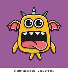 Cartoon monster character for logo, sticker and more