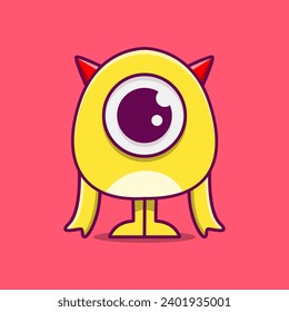 Cartoon monster character vector illustration design
