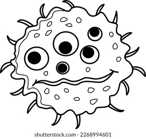 Página Monstruo de caricaturas para colorear. Ilustración vectorial de un monstruo gracioso en un fondo blanco