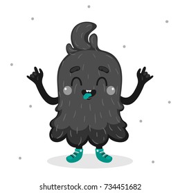 Cartoon monster, cool boy, isolated in background, children's illustration for Halloween or birthday, design, vector.