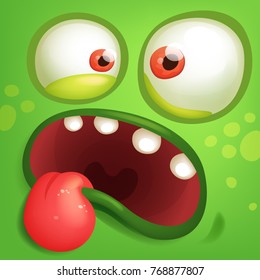 Cartoon Monster Crazy Face Stock Vector (Royalty Free) 768877807 ...