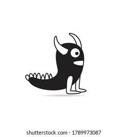 cartoon monster creature on white background