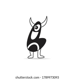 cartoon monster creature on white background