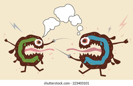 Cartoon Monster Donut Stock Vector (Royalty Free) 223403101 | Shutterstock