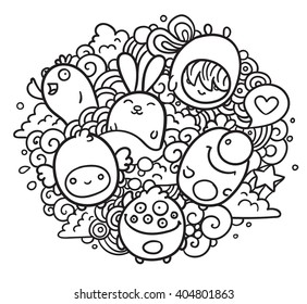 Cartoon Monster Doodle