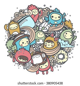 Cartoon Monster Doodles