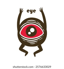 cartoon monster eyes design vector

