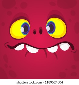 cartoon monster face.  Halloween illustration. 