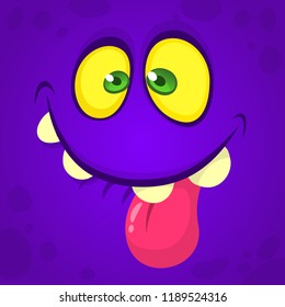 cartoon monster face.  Halloween illustration. 