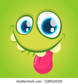 cartoon monster face.  Halloween illustration. 