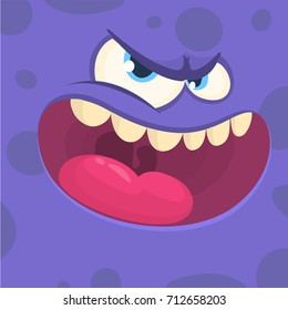 Cartoon monster face square avatar