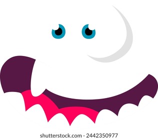 Cartoon Monster Face Vector Illustration